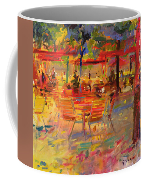 Al Fresco Coffee Mug featuring the painting Lunch on the Terrace by Peter Graham