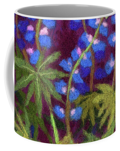 Lupine Coffee Mug featuring the tapestry - textile Lupines by Julia Khoroshikh