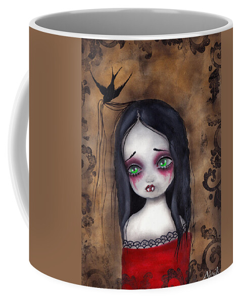 Gothic Coffee Mug featuring the painting Luzie by Abril Andrade