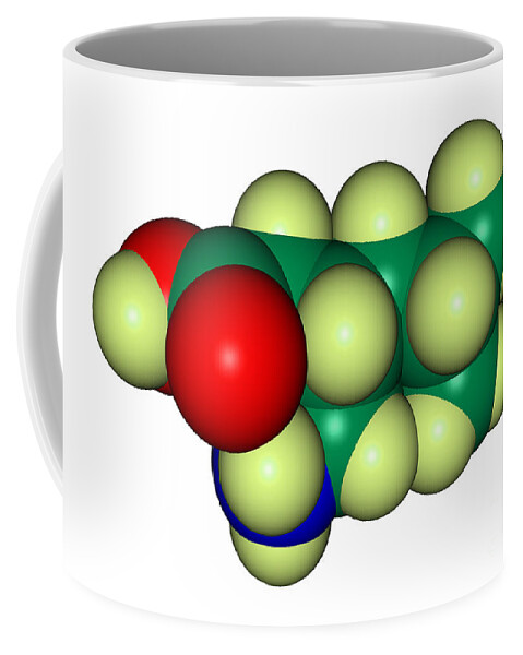 Pregabalin Coffee Mug featuring the photograph Lyrica Pregabalin Molecular Model by Scimat