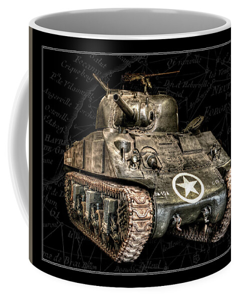 M4 Coffee Mug featuring the photograph M4 Sherman Tank BK BG by Weston Westmoreland