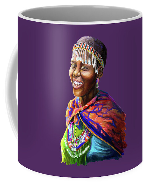 People Coffee Mug featuring the painting Maasai Girl by Anthony Mwangi