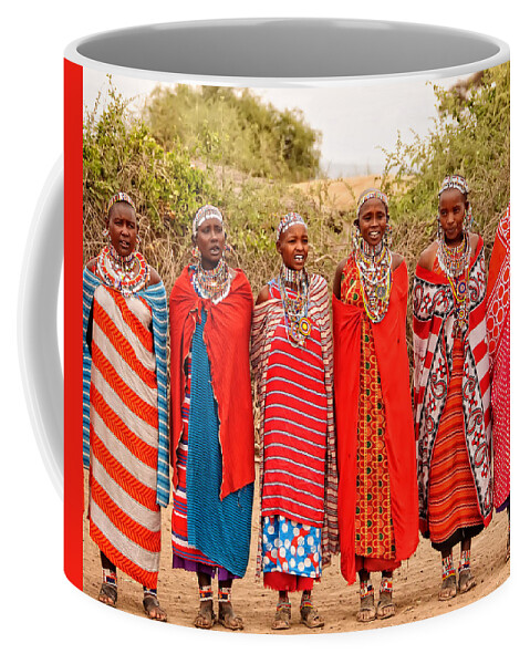 Africa Coffee Mug featuring the photograph Maasai Women by Mitchell R Grosky