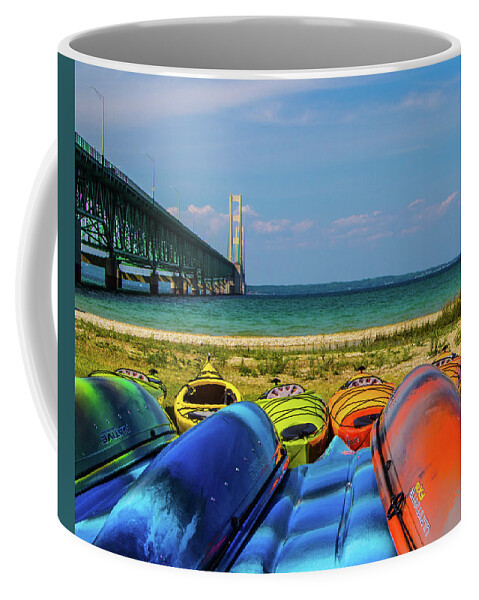 Bridge Coffee Mug featuring the photograph Mackinac Bridge 2240 by Jana Rosenkranz