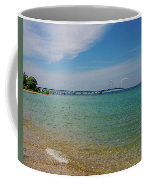 Mackinac Bridge Coffee Mug featuring the photograph Mackinac Bridge 3709 by Jana Rosenkranz