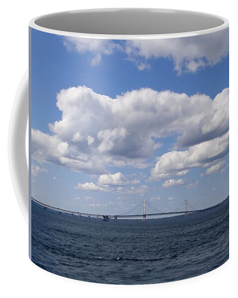 Mackinac Bridge Coffee Mug featuring the photograph Mackinac Sky by Keith Stokes