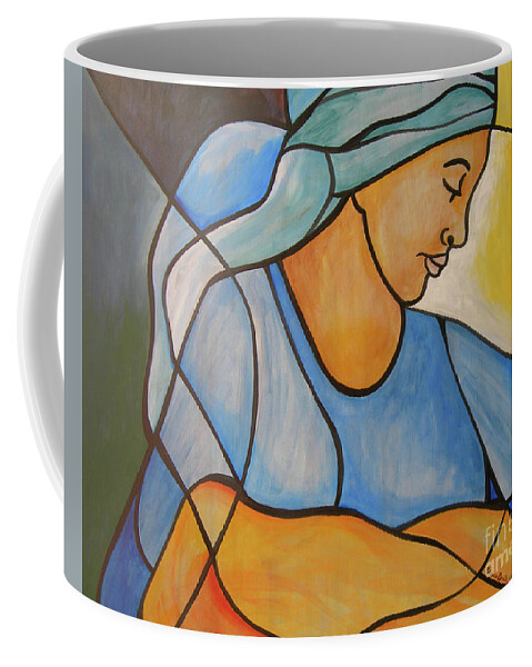Madonna And Child Coffee Mug featuring the painting Madonna and child, 2004 by Patricia Brintle