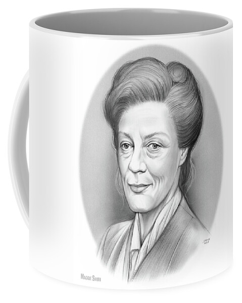 Maggie Smith Coffee Mug featuring the drawing Maggie Smith by Greg Joens
