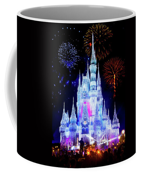 Magic Kingdom Coffee Mug featuring the photograph Magic Kingdom Fireworks by Mark Andrew Thomas