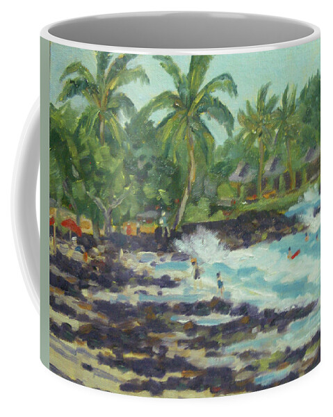 Impressionism Coffee Mug featuring the painting Magic Sands Beach by Stan Chraminski