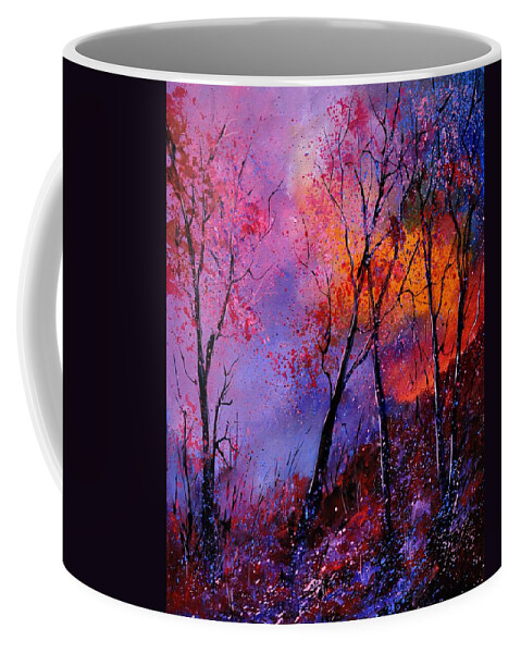Landscape Coffee Mug featuring the painting Magic trees by Pol Ledent