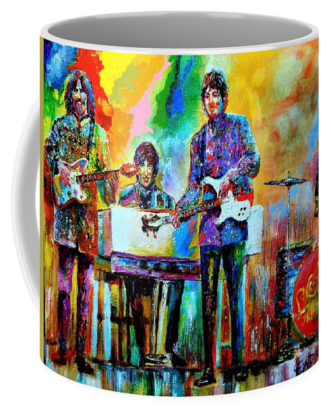 John Lennon Coffee Mug featuring the painting Magical Mystery Tour by Leland Castro
