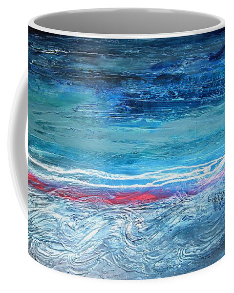 Art Coffee Mug featuring the painting Magnificent Morning Abstract Seascape by Kristen Abrahamson