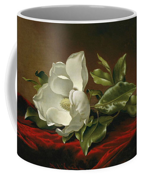 Orchid Coffee Mug featuring the painting Magnolia grandiflora by Martin Johnson Heade