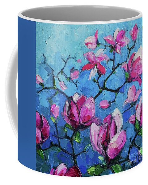 Magnolias For Ever Coffee Mug featuring the painting Magnolias For Ever by Mona Edulesco