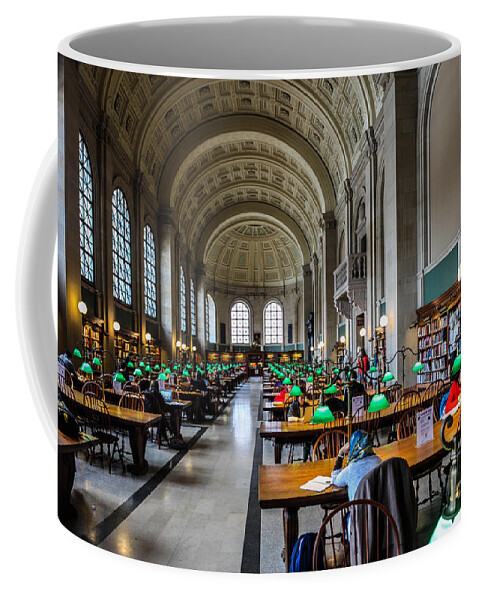 Americana Coffee Mug featuring the photograph Main Reading Room of Boston Public Library by Thomas Marchessault