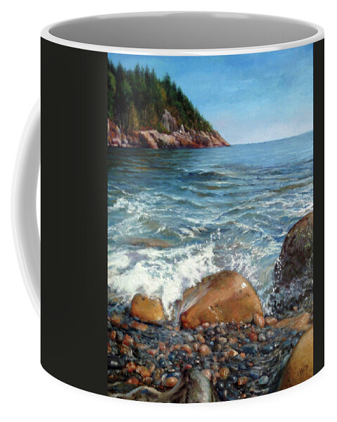 Maine Coast Coffee Mug featuring the painting Maine Coast by Marie Witte
