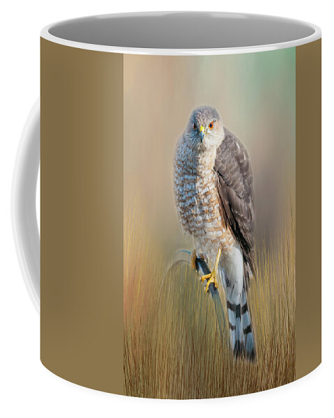 Hawk Coffee Mug featuring the photograph Majestic by Cathy Kovarik