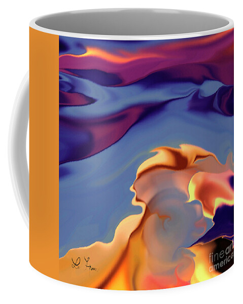 Love Coffee Mug featuring the digital art Making love In Blue Velvet by Leo Symon