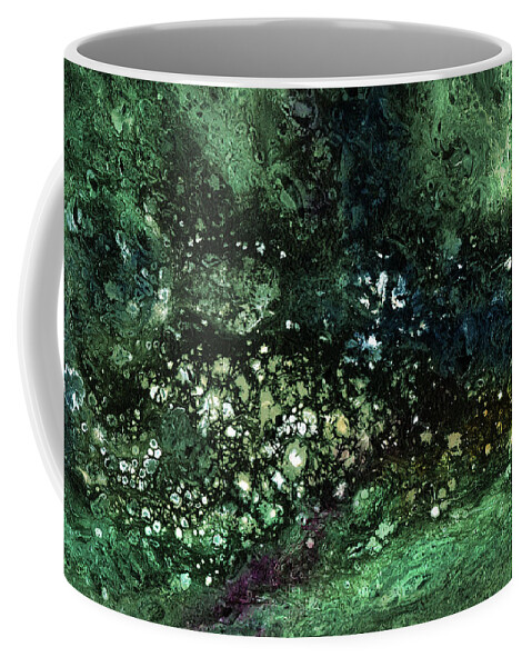 Green Coffee Mug featuring the mixed media Malachite- Abstract Art by Linda Woods by Linda Woods