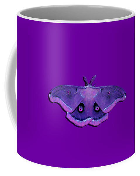 Polyphemus Moth Coffee Mug featuring the photograph Male Moth Purple and Pink .png by Al Powell Photography USA