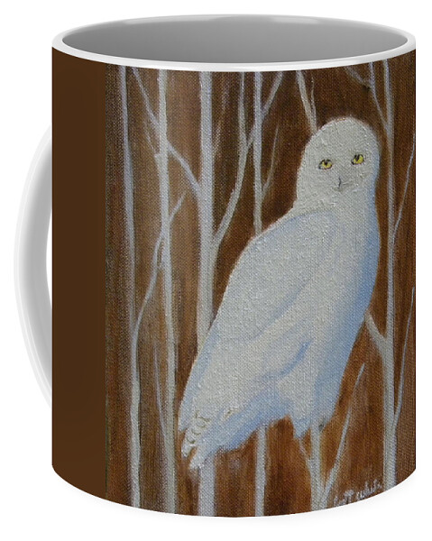 Bird Owl Snowy Male Portrait Woods Birds Of Prey Artist Scott White Coffee Mug featuring the painting Male Snowy Owl Portrait by Scott W White