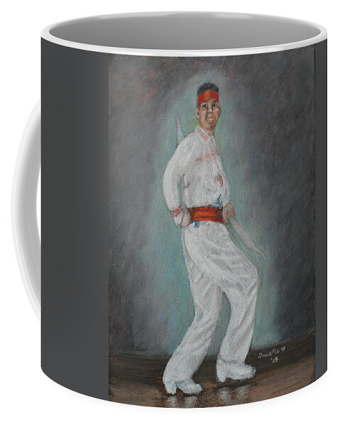 Male Coffee Mug featuring the painting Male Spanish Dancer by Quwatha Valentine