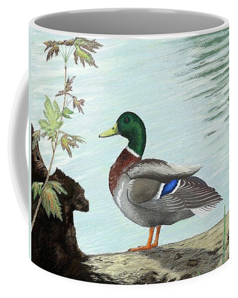 Duck Coffee Mug featuring the digital art Mallard 2010 by Troy Stapek