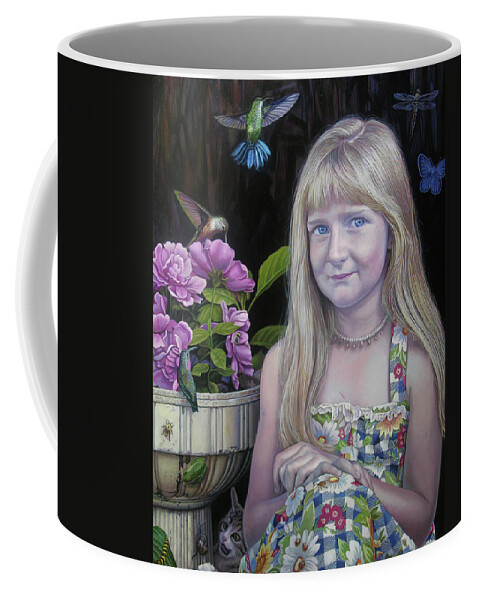 Girl Coffee Mug featuring the painting Mallory by Miguel Tio