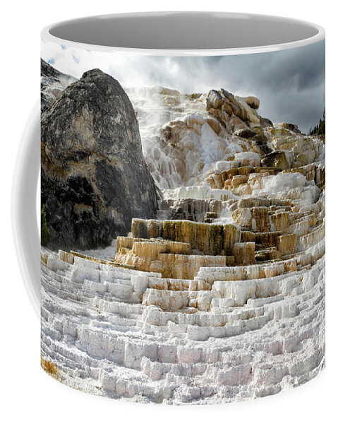 Wyoming Coffee Mug featuring the photograph Mammoth Hot Springs by Shirley Mitchell
