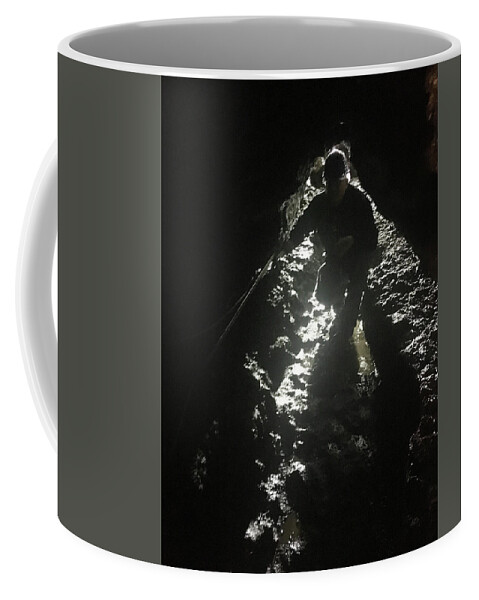 Kelly Hazel Coffee Mug featuring the photograph Man in the Cave by Kelly Hazel