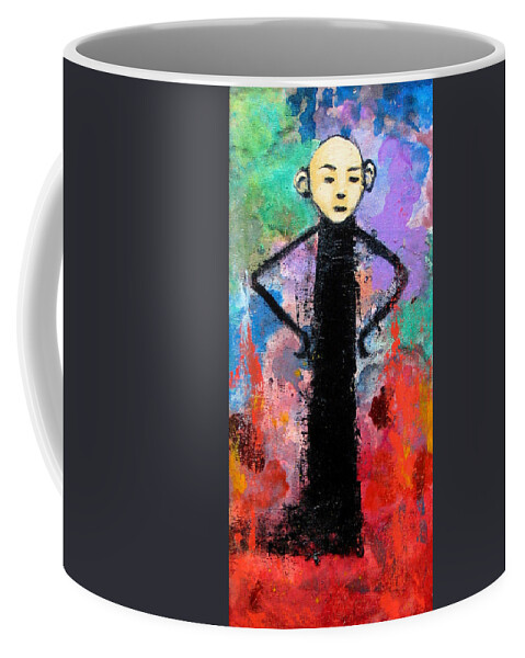 Figure Coffee Mug featuring the painting Man With Arms Akimbo by Pauline Lim