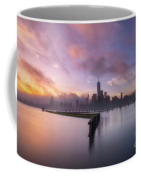 Manhattan Coffee Mug featuring the photograph Manhattan On Fire by Michael Ver Sprill