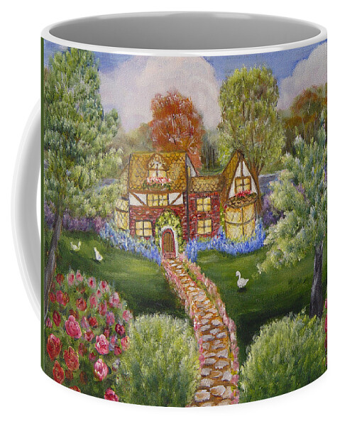 Landscape Coffee Mug featuring the painting Manor of Yore by Quwatha Valentine
