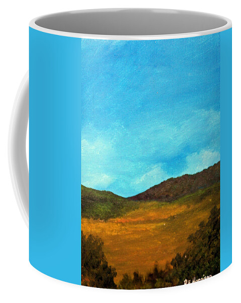 Rob-edmanson-harrison. Coffee Mug featuring the painting Manx Field by Robert Edmanson-Harrison
