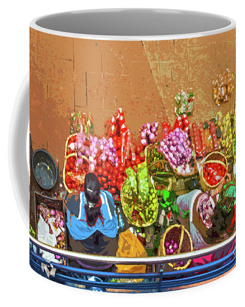 Diez De Agosto Coffee Mug featuring the photograph Many Veggies At The Mercados by Al Bourassa