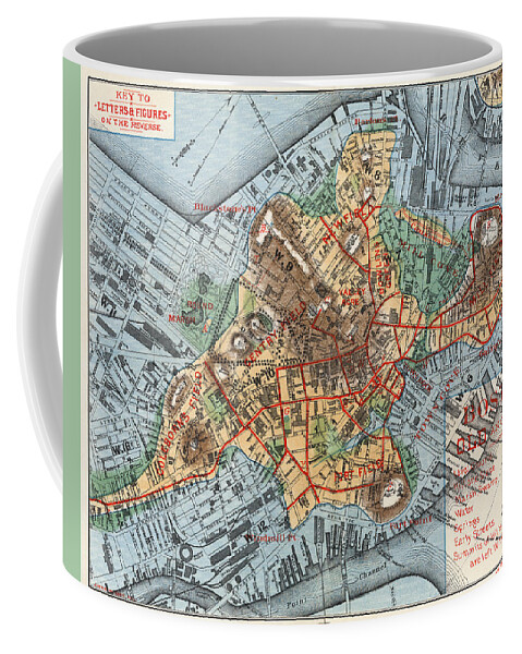 1880 Coffee Mug featuring the photograph MAP: BOSTON, c1880 by Granger