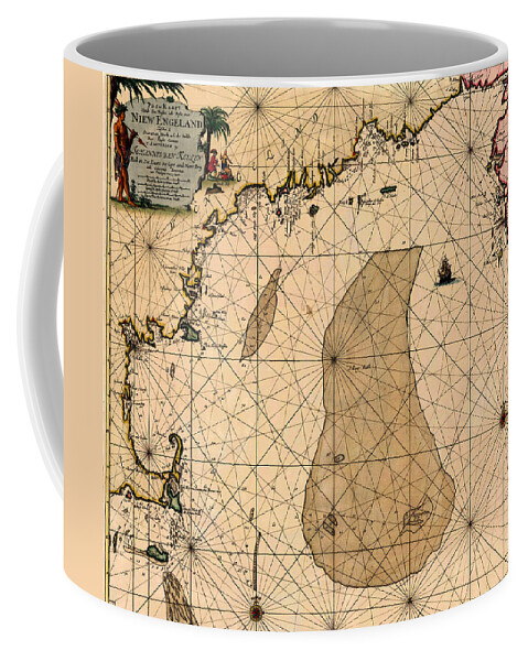Map Of New England Coffee Mug featuring the photograph Map Of New England 1700 by Andrew Fare