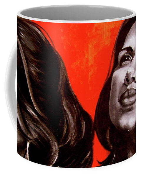 Portrait Coffee Mug featuring the painting Marianns by Laura Pierre-Louis