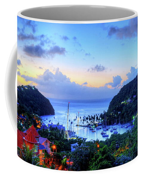 Marigot Coffee Mug featuring the photograph Marigot Bay Sunset Saint Lucia Caribbean by Toby McGuire