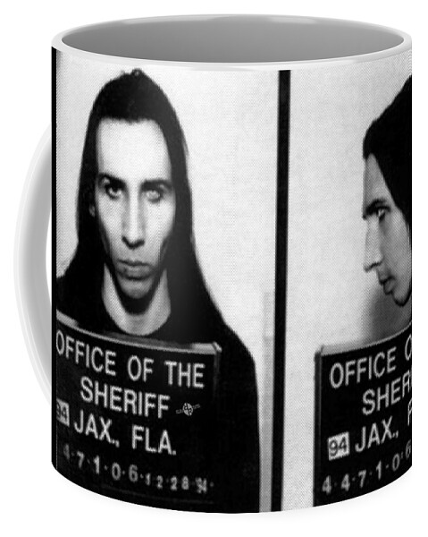 Marilyn Manson Coffee Mug featuring the photograph Marilyn Manson Mug Shot Horizontal by Tony Rubino