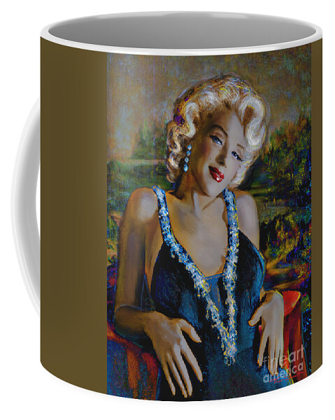 Marilyn Coffee Mug featuring the painting Marilyn Monroe 126 Monalisa by Theo Danella