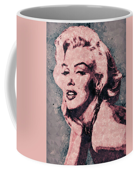 Marilyn Monroe Coffee Mug featuring the mixed media Marilyn Monroe Portrait by Studio Grafiikka