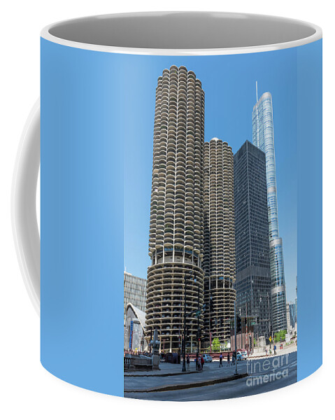 Chicago Coffee Mug featuring the photograph Marina City, AMA Plaza, and Trump Tower by David Levin