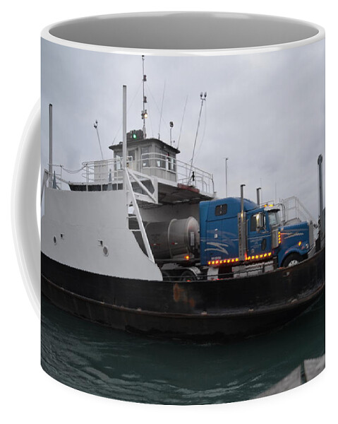 Car Ferry Coffee Mug featuring the photograph Marine City Mich car truck ferry by Randy J Heath