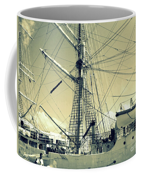 Sailing Ship Coffee Mug featuring the photograph Maritime Spiderweb by Susan Lafleur