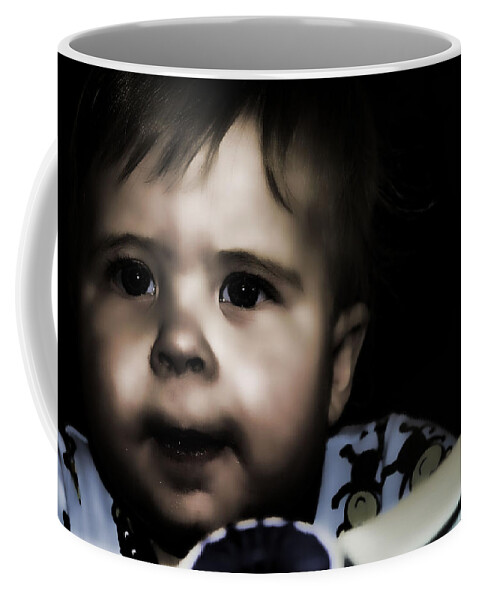 Kids Coffee Mug featuring the photograph Mark In The Dark by Lawrence Christopher