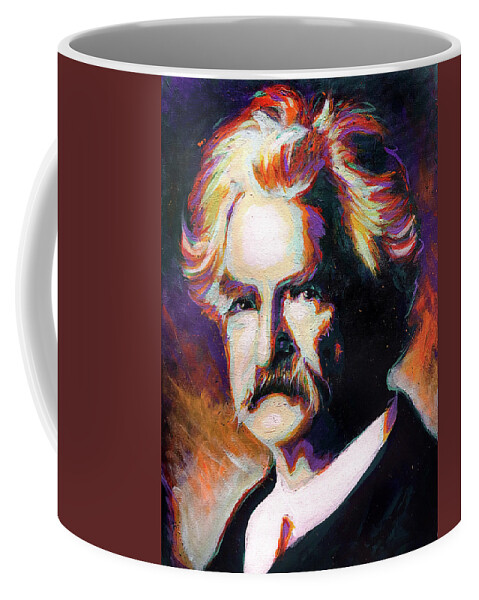 Mark Twain Coffee Mug featuring the painting Mark Twain by Steve Gamba