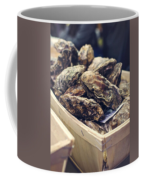 Oysters Coffee Mug featuring the photograph Market Fresh Oysters by Heather Applegate