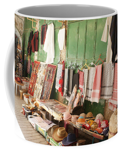 Market Coffee Mug featuring the photograph Market stall in Hebron 2 by David Birchall